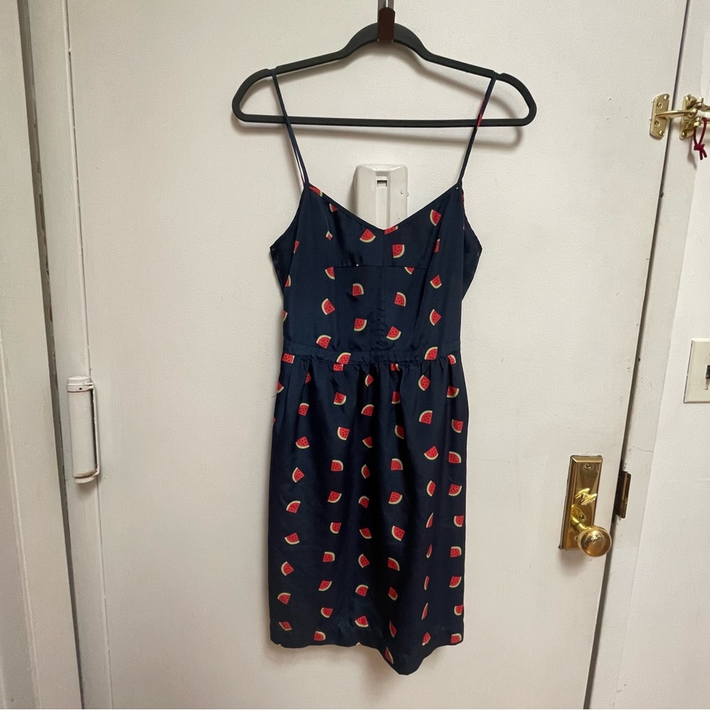 🍉 J. Crew Watermelon Print Cami Dress w/ Pockets & Adjustable Straps Size 4